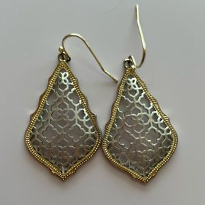 Kendra Scott Addie Gold Drop Earrings in Silver Filigree Mix